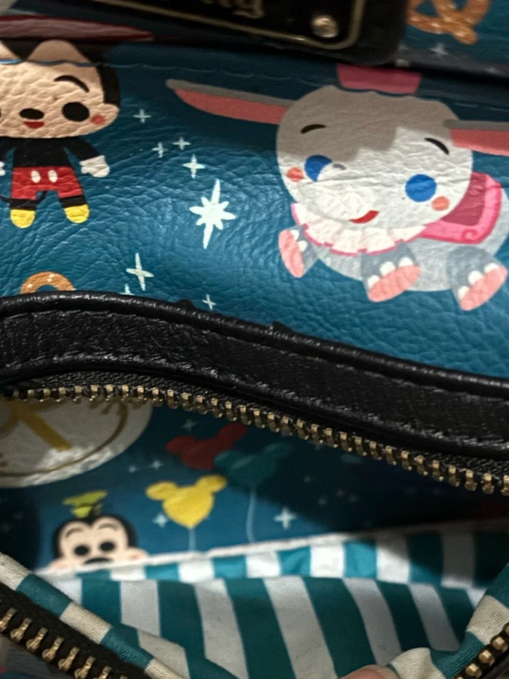 Disney Parks X Loungefly mini backpack teal Kingdom of Cute Chibi Icons